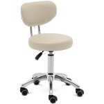 Tabouret de rouleau avec dossier - 46 - 60 cm - 150 kg - beige fonc