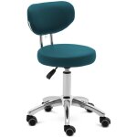 Tabouret de rouleau avec dossier - 46 - 60 cm - 150 kg - turquoise