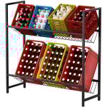 Tag�re � boissons avec support en treillis m�tallique, r�glable en hauteur, support de caisse de boisson ...