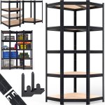 Tagre charge lourde 180x70x40cm etagre d'angle 5 plateaux max. 875 kg etagre de rangement en acier ...
