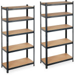 Tagre charge lourde, lot de 2, meuble de rangement  clip, 5 tages, cave, garage 875kg, 180x90x40 cm, ...
