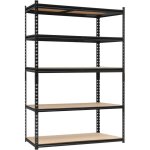 Tagre charge lourde  5 niveaux, etagre modulable, meuble de rangement en acier, montage sans vis, ...