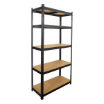 Tagre modulable charges lourdes - noire - en mtal - 5 plateaux - 875 kg - 180 x 90 x 40cm - rangement ...