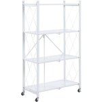 Tagère de rangement à 4 niveaux pliable et roues catterhouse kim 84 - 71, 5x36x122, 5 cm charge lourde ... Tagère de rangement à 4 niveaux pliable et roues catterhouse kim 84 - 71, 5x36x122, 5 cm charge lourde ...