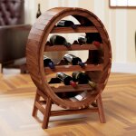 Casaria - tag�re � vin 12 bouteilles 90x50x30cm range bouteille 4 niveaux casier � vin en bois tonneau ...