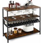 Costway - tagère à vin 13 bouteilles, porte - bouteille industriel avec 4 rangées porte - verres, casier ... Costway - tagère à vin 13 bouteilles, porte - bouteille industriel avec 4 rangées porte - verres, casier ...