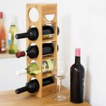 Tagre  vin en bambou hxlxp: 53 x 14 x 12 cm 5 emplacements range - bouteilles 5 tages casier  vin ...