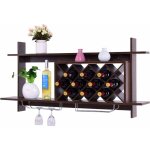 Costway - tagre  vin mural casier  vin porte - bouteilles de vin pour fixation murale avec 2 tages ...
