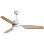 Tanant - ventilateur de plafond de 116cm avec lumires, 3 pales en abs, moteur cc  6 vitesses, tlcommande ...