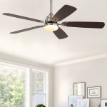 Tanant - ventilateur de plafond t�l�command� de 132 cm, 6 vitesses, 5 pales en abs, moteur cc r�versible ...