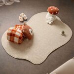 Tapis contemporain de forme organique - latoon - gr�ge - 120 x 180 cm