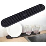Tapis d'�gouttage �troit en silicone, tapis de bar antid�rapant pour vaisselle, tasses, bouteilles, planches ...