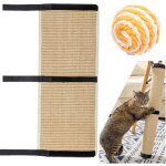 Tapis griffoir sisal 63x25 cm avec velcro et boule, prot�ge pieds de table et canap�s