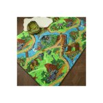 Dcoweb - tapis de jeu enfant - circuit de voiture - volcans et dinosaures - 120 x 170 cm