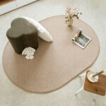 Tapis ovale en laine - mallow - beige - 160 x 230 cm