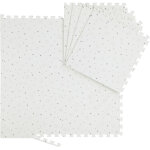 Tapis puzzle, motif �toiles, 8 pi�ces, mousse eva, sans substances nocives, b�b�, enfants, 50x50cm, blanc ...