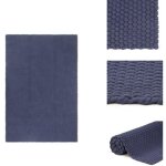 Tapis rectangulaire bleu marine 180x250 cm coton - tapis bleu - tapis coton - tapis d�coration int�rieure ...