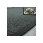 Tapis sisal yucatan noir - ganse coton noire - 250 x 350 cm