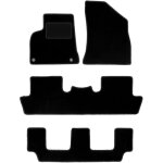 Tapis de sol en velours noir pour peugeot 5008 i 7 places (2009 - 2017)