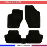 Tapis de voiture - sur mesure pour 307 / 307 sw (2000 - 2009) - 3 pices - tapis de sol antidrapant ...