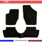 Tapis de voiture - sur mesure pour 308 / 308sw (2007 - 2013) - 3 pi�ces - tapis de sol antid�rapant pour ...