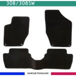 Tapis de voiture - sur mesure pour 308 / 308sw (2007 - 2013) - 3 pi�ces - tapis de sol antid�rapant pour ...