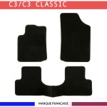 Tapis de voiture - sur mesure pour c3 / c3 classic (2002 - 2010) - 3 pices - tapis de sol antidrapant ...