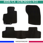 Tapis de voiture - sur mesure pour c4 aircross / 4008 / asx (ds 2012) - 3 pices - tapis de sol antidrapant ...