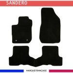 Tapis de voiture - sur mesure pour sandero (2018 - 2020) - 3 pi�ces - tapis de sol antid�rapant pour ...