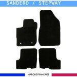 Tapis de voiture - sur mesure pour sandero (2018 - 2020) - 4 pices - tapis de sol antidrapant pour ...