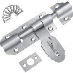 Targette de porte exterieur avec fermoir � cadenas, 135mm loquet de porte coulissante en acier inoxydable, ...