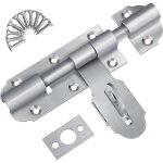 Targette de porte exterieur avec fermoir � cadenas, 135mm loquet de porte coulissante en acier inoxydable, ...