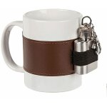 Tasse en céramique avec petite flasque métallique Tasse en céramique avec petite flasque métallique