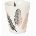 Tasse expresso en porcelaine plumes thme indien