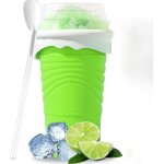 Tasse � smoothie en silicone de 500 ml avec paille et cuill�re, tasse � smoothie, tasse � glace diy, ...