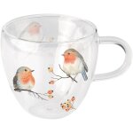 Tasse � th� en verre double paroi 200 ml - oiseaux