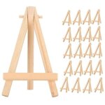 Tbest chevalet a - cadre 20pcs chevalet en bois mini support de tr�pied d'affichage en bois naturel cadre ...