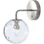 Teamson home - applique murale � 1 ampoule avec abat - jour en verre - argent