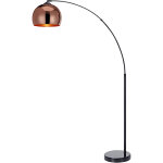 Teamson home - lampadaire arquer arc lampe de salon abat - jour rose dor� pied marbre noir vn - l00011 ...