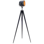 Teamson home - lampadaire tr�pied lampe de salon r�tro projecteur abat - jour noir dor� artiste vn - ...