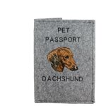 Teckel � poil court - prot�ge passeport pour chien, prot�ge document, cadeau voyage de la marque art ...