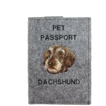 Teckel  poil dur - protge passeport pour chien, protge document, cadeau voyage art - dog