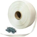 Tecplast pack 1 feuillard de cerclage tress pft1 19 mm x 500 m + 250 boucles - feuillard textile haute ...