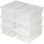 6 boîtes de rangement plastique - 6 boîtes de rangement plastique -