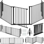 Tectake - barri�re de s�curit� agni 5 panneaux avec portillon -