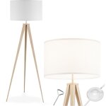 Tectake - lampadaire lunaris, abat - jour en tissu, trpied -