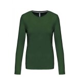Tee - shirt de travail col rond manches longues kariban femme 100% coton vert sapin 3xl
