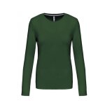 Tee - shirt de travail col rond manches longues kariban femme 100% coton vert sapin xxl