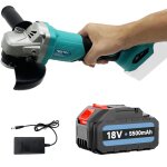 Teetok - meuleuse, meuleuse d'angle �lectrique sans fil li - ion 18v 125mm, ponceuse + 2 batterie 3, ...