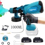 Teetok - pistolet � peinture, ensemble de syst�me de pulv�risation de peinture � batterie pistolet � ...